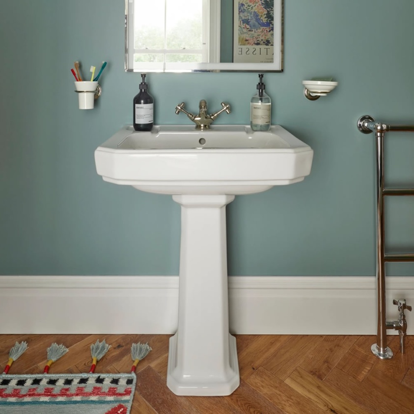 Heritage Hatton 630mm Basin & Pedestal - Lifestyle Image